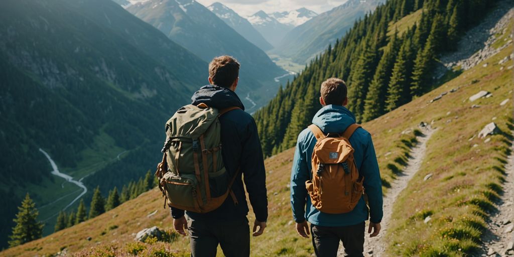 Solo traveler hiking on a mountain path