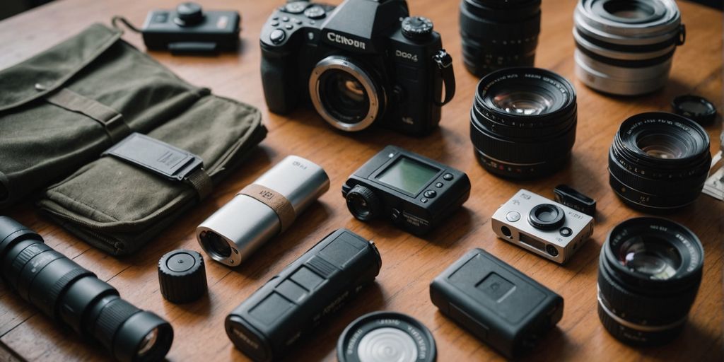 Basic prepper kit essentials displayed on a table