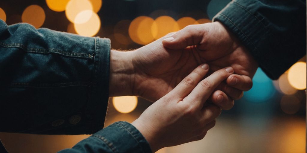 Parent holding child's hand, symbolizing child safety and care.