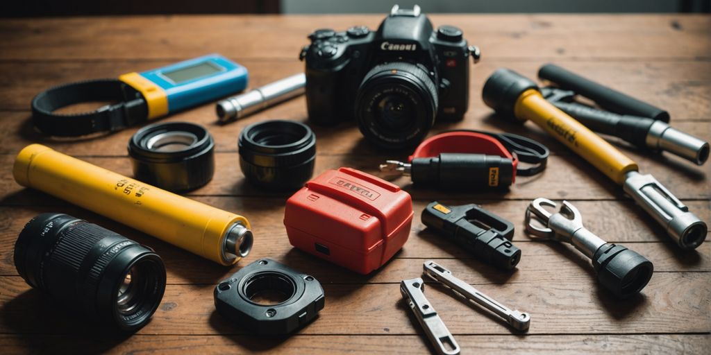 Essential safety items for a secure household on display.