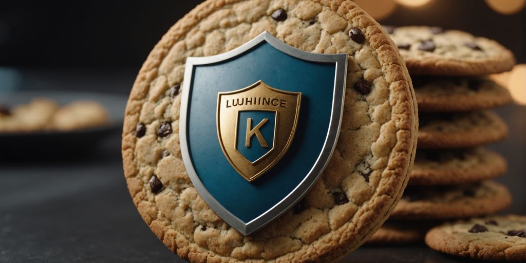 Shield protecting cookie from tracking symbols